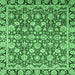 Square Machine Washable Oriental Emerald Green Modern Area Rugs, wshabs2722emgrn