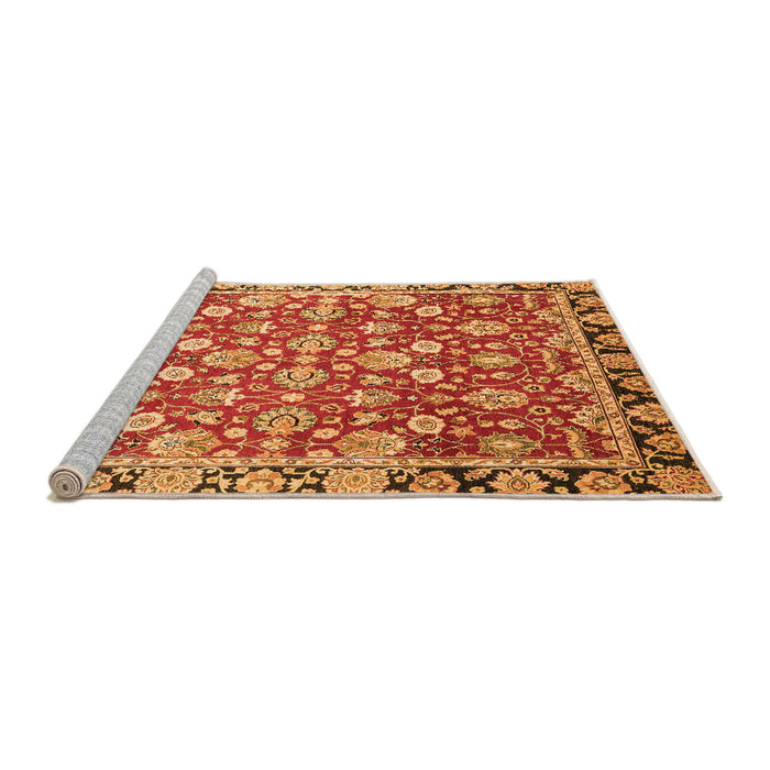 Sideview of Machine Washable Oriental Orange Modern Area Rugs, wshabs2722org