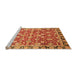 Sideview of Machine Washable Oriental Orange Modern Area Rugs, wshabs2722org