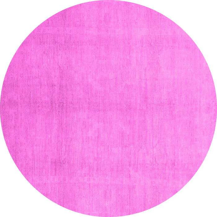 Round Machine Washable Oriental Pink Modern Rug, wshabs2723pnk