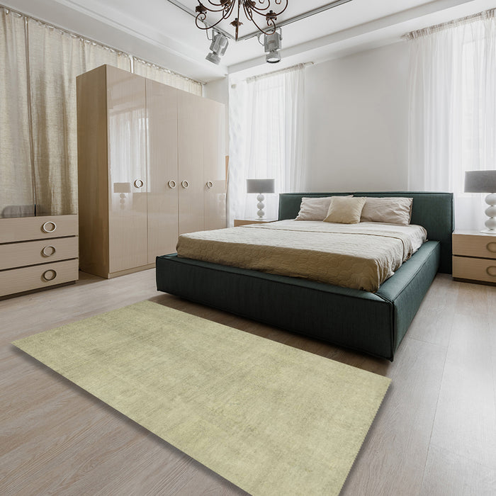 Abstract Brown Oriental Rug in a Bedroom, abs2723