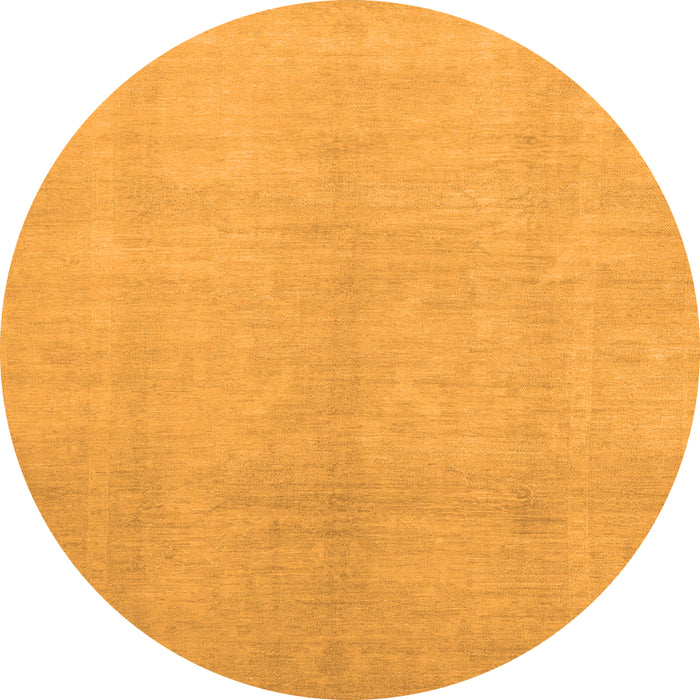 Round Machine Washable Oriental Orange Modern Area Rugs, wshabs2723org