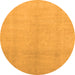 Round Machine Washable Oriental Orange Modern Area Rugs, wshabs2723org