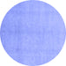 Round Oriental Blue Modern Rug, abs2723blu