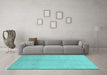 Machine Washable Oriental Light Blue Modern Rug in a Living Room, wshabs2723lblu