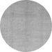 Round Machine Washable Oriental Gray Modern Rug, wshabs2723gry