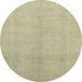 Round Abstract Brown Oriental Rug, abs2723