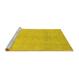 Sideview of Machine Washable Oriental Yellow Modern Rug, wshabs2723yw