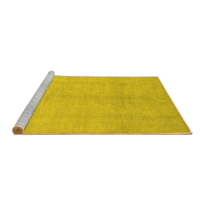 Sideview of Machine Washable Oriental Yellow Modern Rug, wshabs2723yw