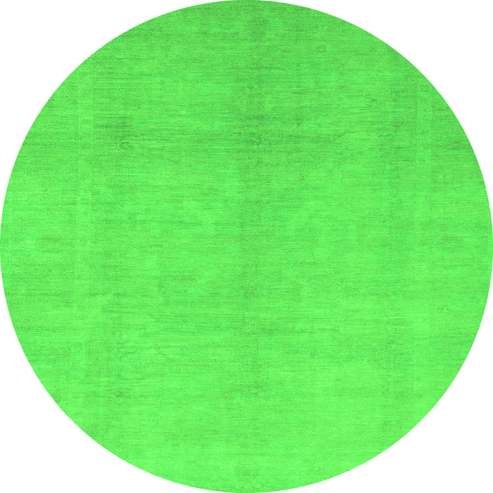 Round Oriental Green Modern Rug, abs2723grn