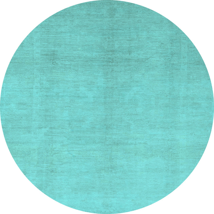 Round Oriental Light Blue Modern Rug, abs2723lblu