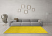 Machine Washable Oriental Yellow Modern Rug in a Living Room, wshabs2723yw