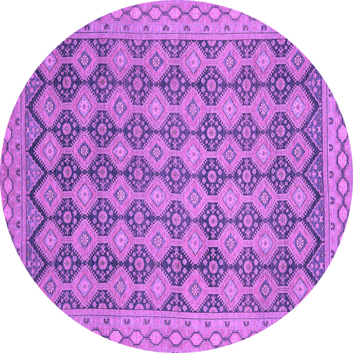 Round Abstract Purple Modern Rug, abs2724pur