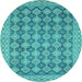 Round Machine Washable Abstract Light Blue Modern Rug, wshabs2724lblu