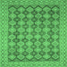 Square Abstract Emerald Green Modern Rug, abs2724emgrn