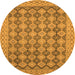 Round Abstract Orange Modern Rug, abs2724org