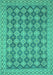 Machine Washable Abstract Turquoise Modern Area Rugs, wshabs2724turq