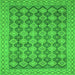 Square Machine Washable Abstract Green Modern Area Rugs, wshabs2724grn