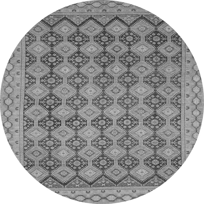 Round Machine Washable Abstract Gray Modern Rug, wshabs2724gry