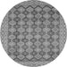 Round Machine Washable Abstract Gray Modern Rug, wshabs2724gry