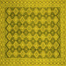 Square Abstract Yellow Modern Rug, abs2724yw