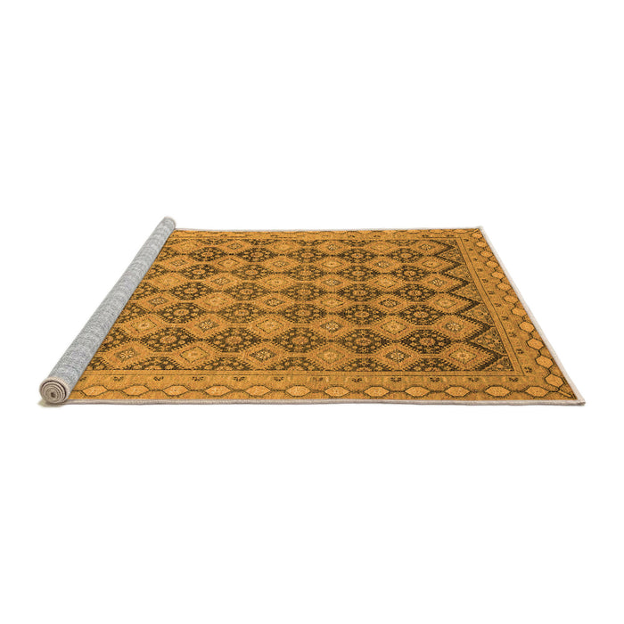 Sideview of Machine Washable Abstract Orange Modern Area Rugs, wshabs2724org