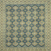 Square Abstract Dark Khaki Green Modern Rug, abs2724