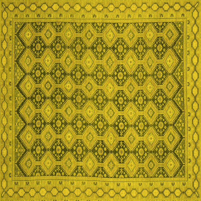 Square Machine Washable Abstract Yellow Modern Rug, wshabs2724yw