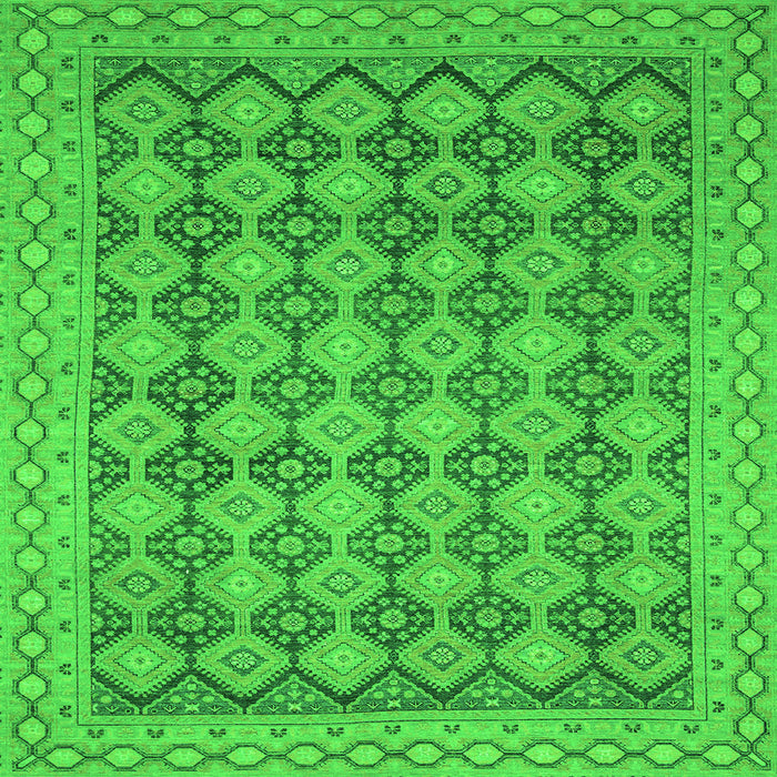 Square Abstract Green Modern Rug, abs2724grn