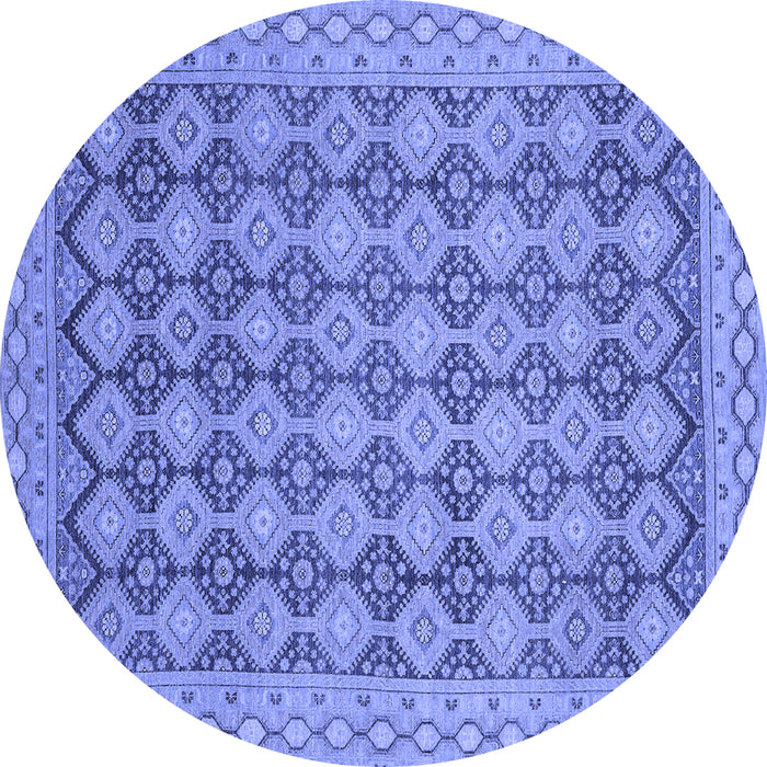 Round Machine Washable Abstract Blue Modern Rug, wshabs2724blu