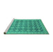 Sideview of Machine Washable Abstract Turquoise Modern Area Rugs, wshabs2724turq