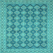 Square Machine Washable Abstract Light Blue Modern Rug, wshabs2724lblu