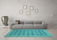 Machine Washable Abstract Light Blue Modern Rug, wshabs2724lblu