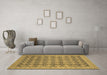 Machine Washable Abstract Brown Modern Rug in a Living Room,, wshabs2724brn