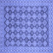 Square Abstract Blue Modern Rug, abs2724blu