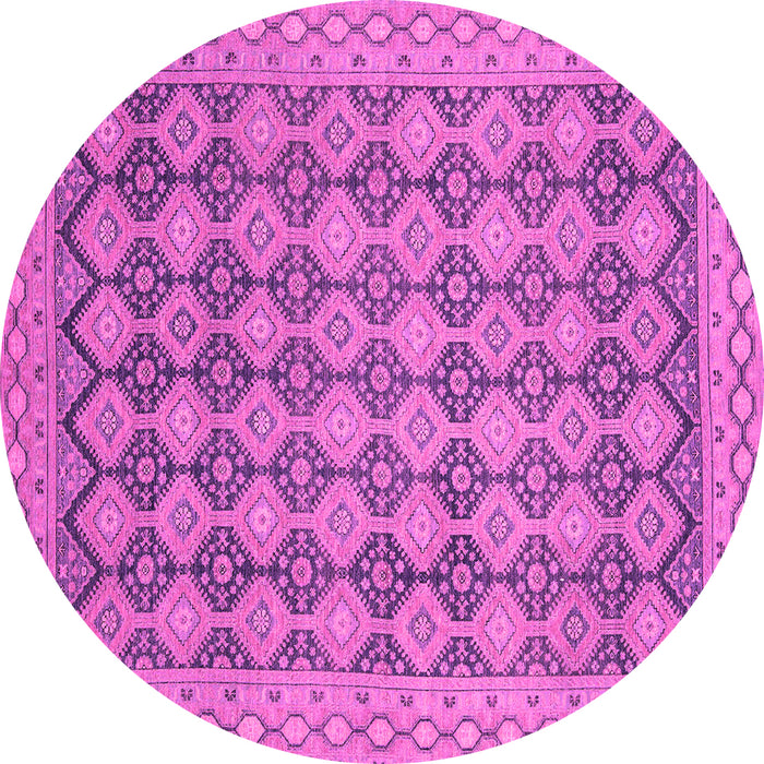 Round Abstract Pink Modern Rug, abs2724pnk