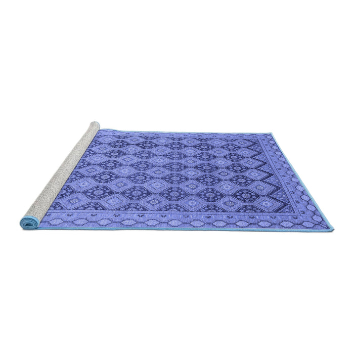 Sideview of Machine Washable Abstract Blue Modern Rug, wshabs2724blu
