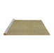 Sideview of Machine Washable Abstract Brass Green Rug, wshabs2725