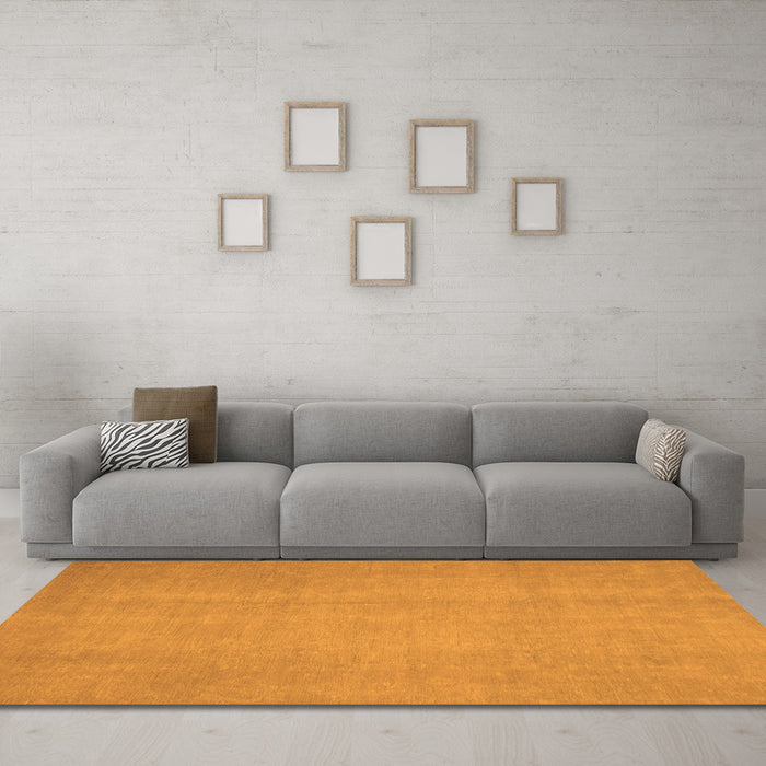 Machine Washable Abstract Orange Modern Area Rugs in a Living Room, wshabs2725org