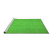 Sideview of Machine Washable Abstract Green Modern Area Rugs, wshabs2725grn