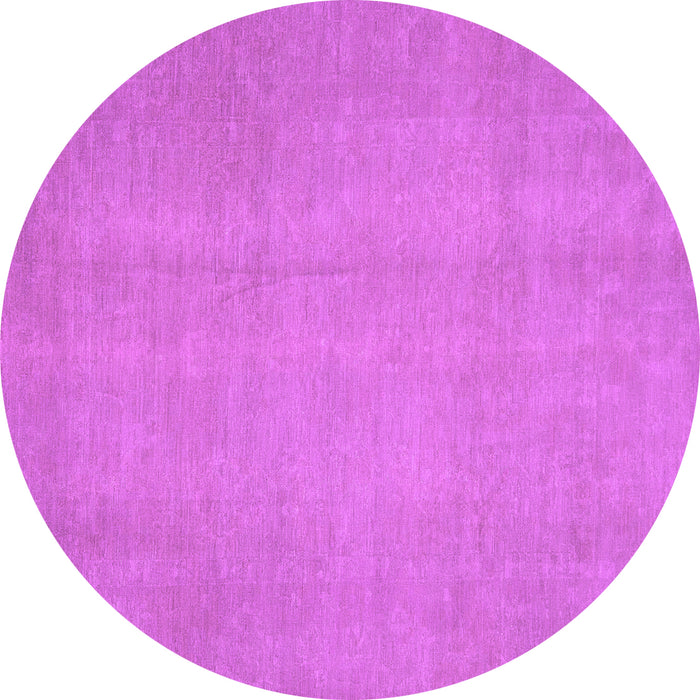 Round Machine Washable Abstract Purple Modern Area Rugs, wshabs2725pur