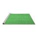 Sideview of Machine Washable Abstract Emerald Green Modern Area Rugs, wshabs2725emgrn