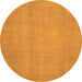 Round Abstract Orange Modern Rug, abs2725org