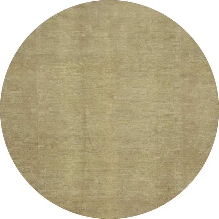 Round Abstract Copper Green Modern Rug, abs2725