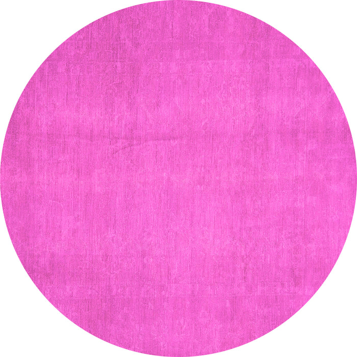 Round Machine Washable Abstract Pink Modern Rug, wshabs2725pnk