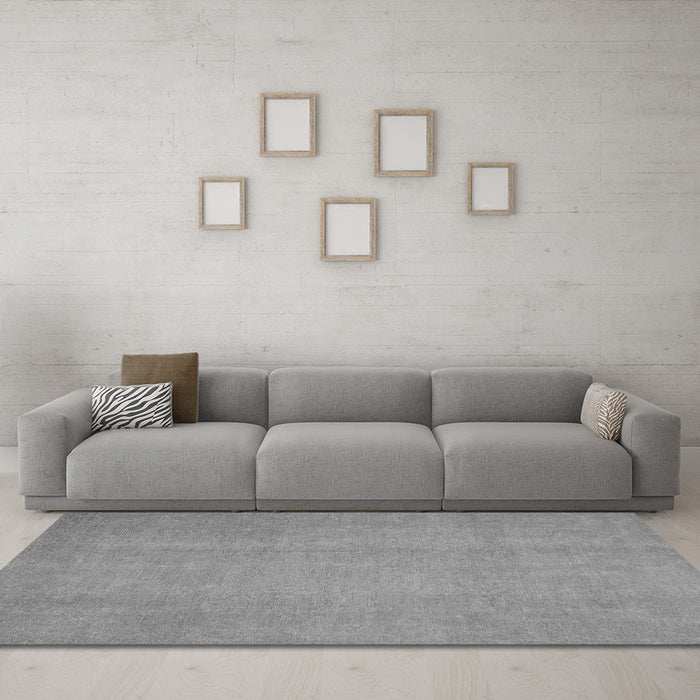 Machine Washable Abstract Gray Modern Rug in a Living Room,, wshabs2725gry