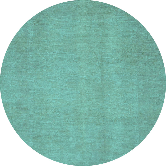 Round Abstract Light Blue Modern Rug, abs2725lblu