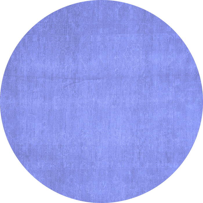 Round Machine Washable Abstract Blue Modern Rug, wshabs2725blu