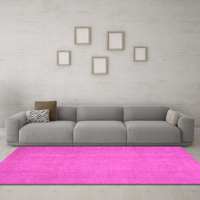 Machine Washable Abstract Pink Modern Rug in a Living Room, wshabs2725pnk