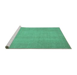 Sideview of Machine Washable Abstract Turquoise Modern Area Rugs, wshabs2725turq